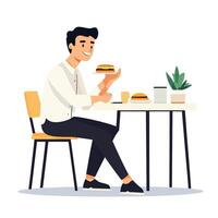 Professional Man Working While Drinking Coffee vector