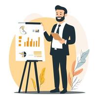 Man Engaging Audience in a Business Meeting vector