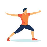 man doing yoga pose vector