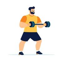 Focused Bodybuilder Working Out with Weights vector