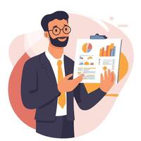 Man Speaking at Corporate Meeting with Confidence vector