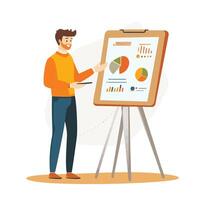 Businessman Explaining Strategy at a Meeting vector