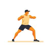 Intense Workout of a Skilled Bodybuilder vector