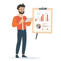 Confident Speaker Leading a Business Discussion vector