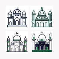 Mosque art illustration on a white background vector