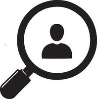 Create search job icon silhouettes with white background vector