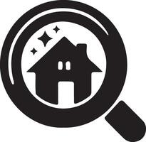 Create search property silhouettes with white background vector