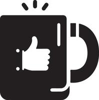 Mug icon silhouette with white background. vector