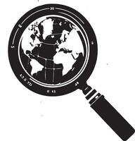 Create a search map silhouettes with white background vector