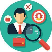 Search a job icon with white background vector
