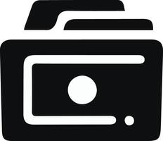 Professional folder icon silhoutte style with white background vector
