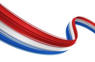 Abstract Netherlands Flag Brush Strokes Ribbon vector