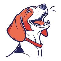 Cartoon logo Beagle Full of Joy and Charm. vector