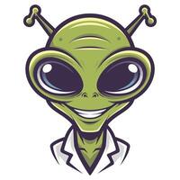 Smiling Alien with a Welcoming Expression logo. vector