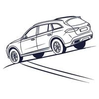 Sleek and Simple SUV car Logo Design. vector