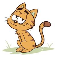 Calm Cat with Signature Attitude cartoon logo. vector