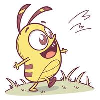 Small Creature with a Huge Heart and Smile cartoon logo. vector