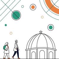 Flat Design in Vibrant Modern Style. vector
