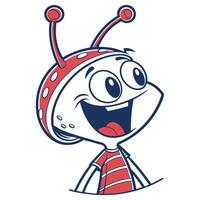 Joyful Alien Character with a Friendly Smile logo. vector