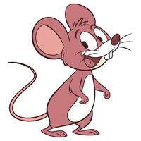Friendly Mouse with Iconic Round Ears cartoon logo. vector