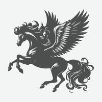 A silhouette of Pegasus on a white background. vector