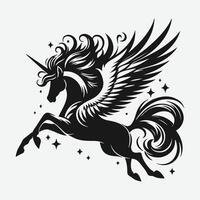 Pegasus silhouette on a white background. vector