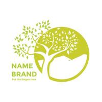 A logo for a tree with leaves and branches vector