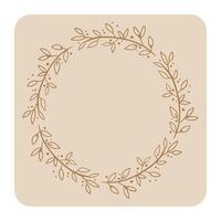 A round wreath made of leaves and berries vector