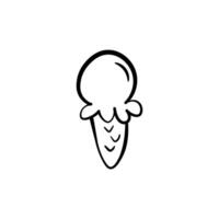 Ice cream icon doodle style illustration vector