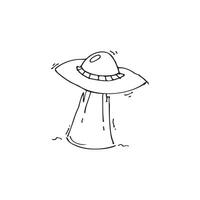 An illustration of a flying saucer vector