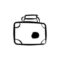 A black and white drawing of a suitcase vector