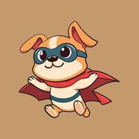 A cartoon dog wearing a cape and a mask vector