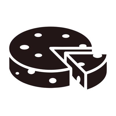 Cheese dices and slices silhouette design.