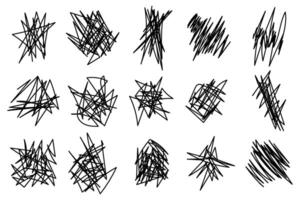 Intricate abstract scribbles. Hand drawn line of stress. Depression symbols. Shaded lines. vector