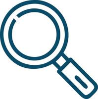 Thin Outline Search Symbol, Background Removed vector