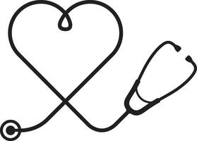 Stethoscope with heart shaped cord isolated on white vector