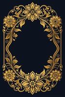 Elegant Gold Ornamental Frames on Black Background - Luxury Decorative Design Elements vector