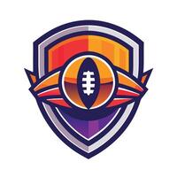 Grunge Football Crest with field vector