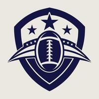 High quality football logo template design with ball, wings and fire element vector
