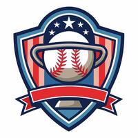 Simple round baseball emblem vector