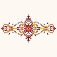 a decorative design with red and gold swirls vector