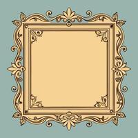an ornate frame with a floral design vector