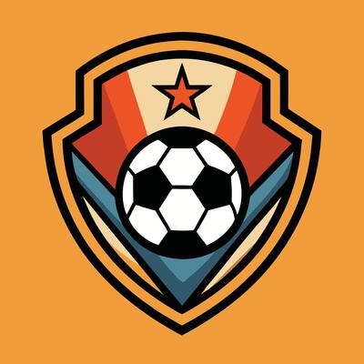 soccer ball in a shield with stars on it
