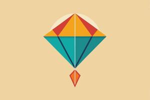 a colorful kite with a red and orange design vector