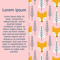 Seamless scandinavian pattern. kids background with fox and different elements. Design for prints, shirts and posters. vector