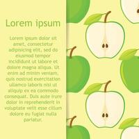Green Apples Seamless Pattern Tile. Repeating Print. Perfect for Back to School or Apple Picking or Food Packaging. Red Apples Randomly Arranged on White Background. Pattern Swatch is Included. vector