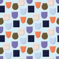 Seamless pattern with jeans pockets. Casual textile collection. vector