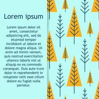 Cute hand-drawn nursery seamless pattern with trees in Scandinavian style. Seamless Christmas background with decorative Christmas tree design. vector