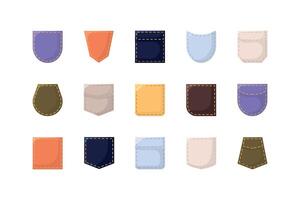 Pocket cartoon set icon. illustration fabric pouch on white background. Isolated cartoon set icon pocket. vector