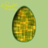 Happy Easter greeting card. 3d paper cut easter egg concept design background. Paper carving egg shape with shadow. vector